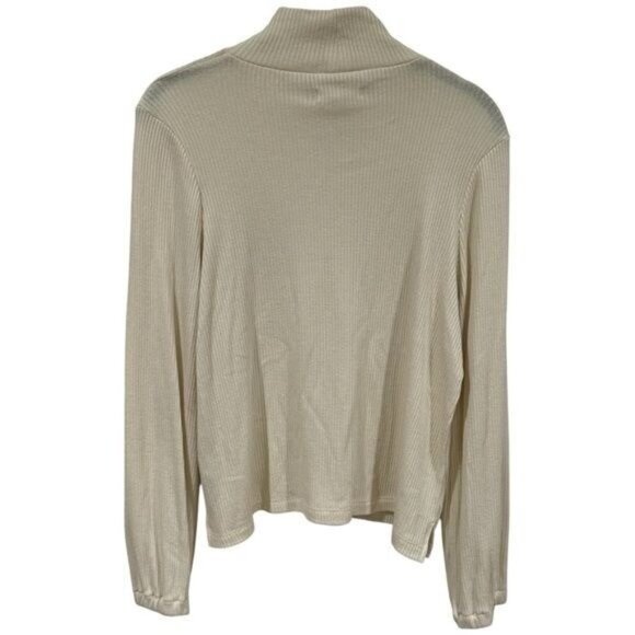 Madewell Ivory Ribbed Cowl Neck Lightweight Long Capsule Holiday Cabincore S - Picture 5 of 10